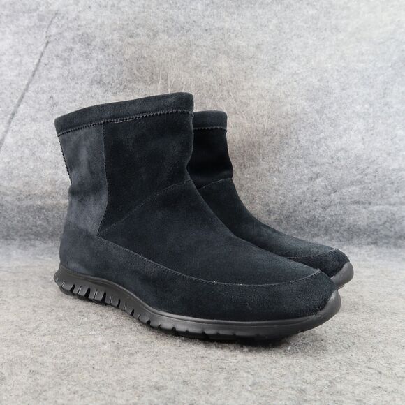 Cole Haan Shoes Womens 9 Bootie Pull On Leather Waterproof Comfort Classic Blue - Picture 1 of 15